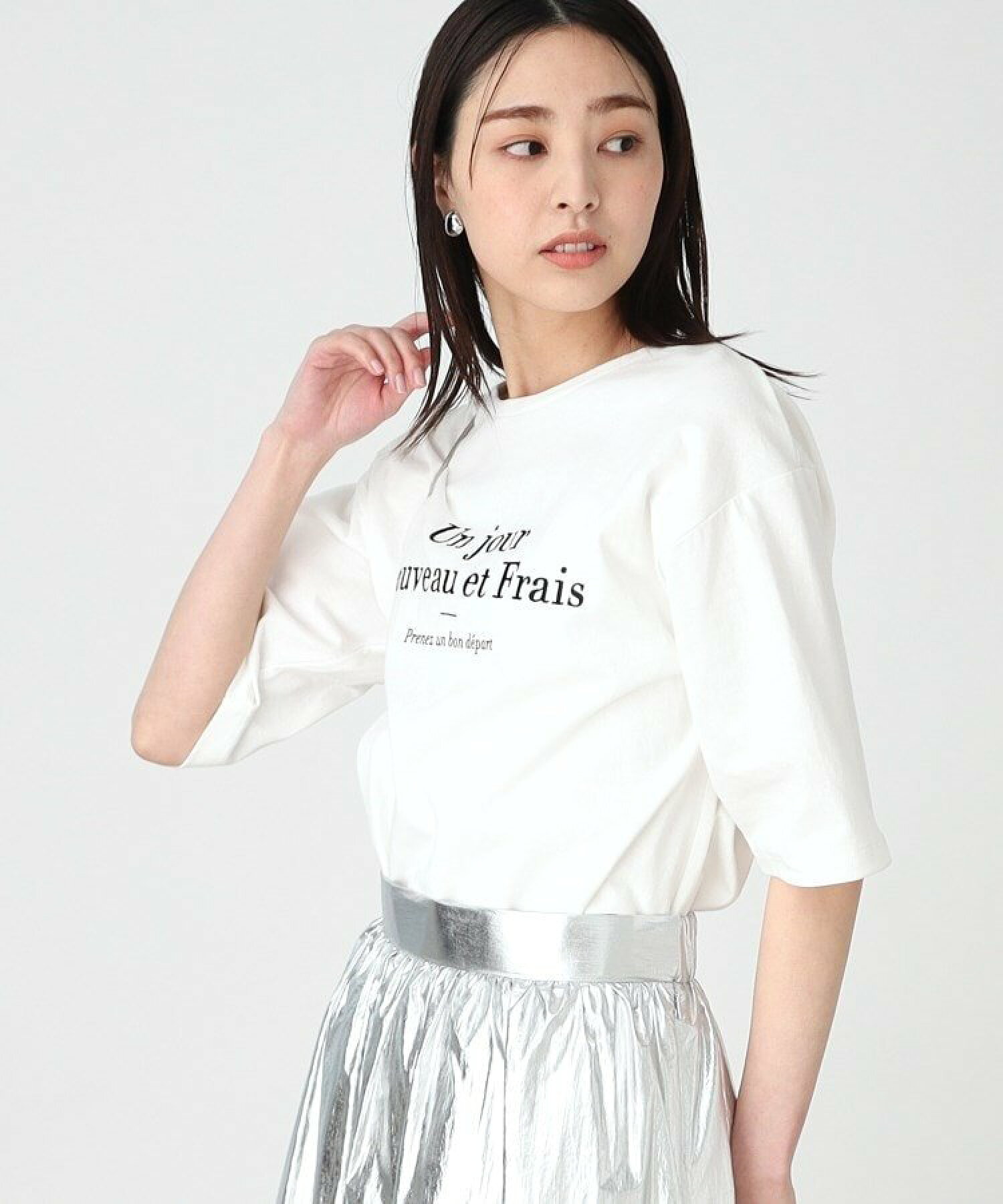 【オーガニックコットン】刺繍ロゴTシャツ/洗濯機OK